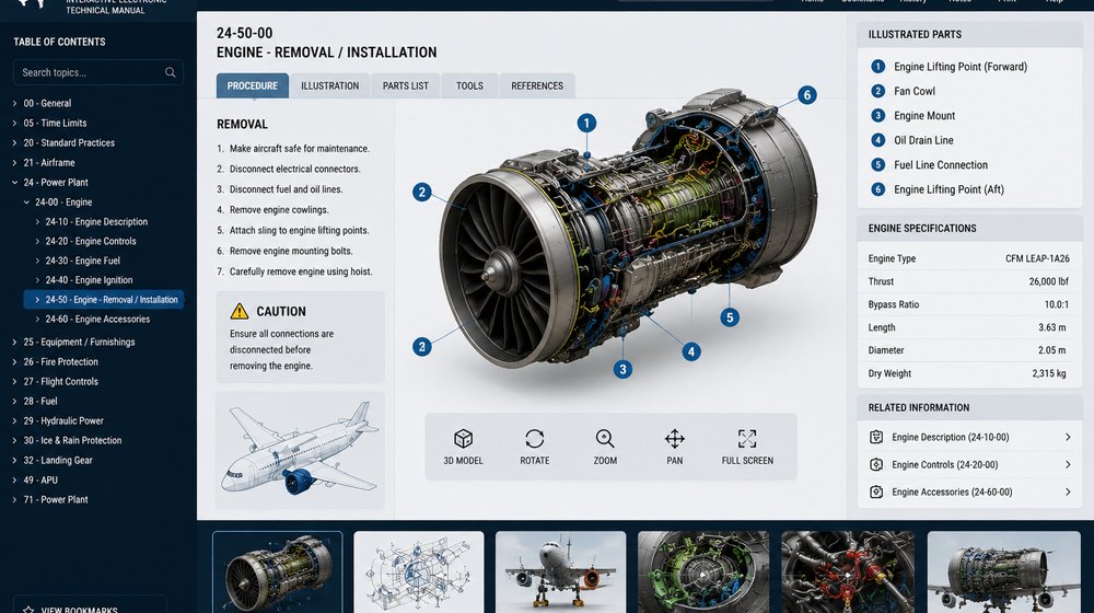 Aircraft engineering learning interface